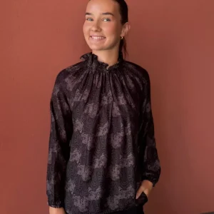 Amuse Silkebluse Elise – Brown Print