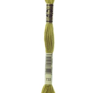 DMC Mouliné garn – 733 Oliven
