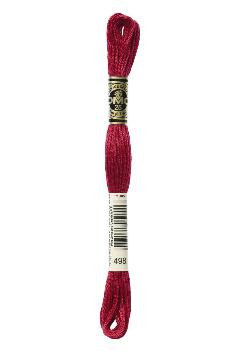 DMC Mouliné garn – 498 Mørk rosa