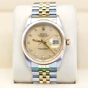 Rolex DateJust 36mm  Two Tone med Diamanter - med Garanti