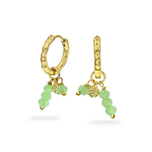 Fairy øredobber i forgylt 925 sølv med grønne stener