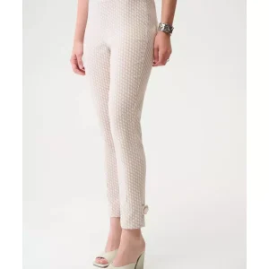 High-waisted Geometric Trousers – Beige