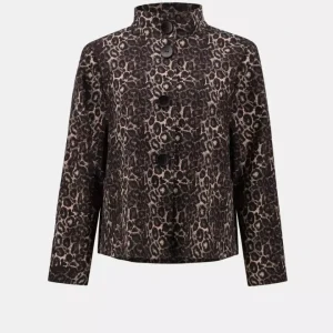 Jacquard Animal Print Trapeze Jacket