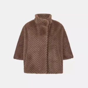 Chevron Faux Fur Jacket – Mink