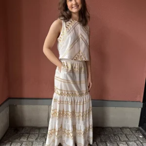 Greek Origin Skirt White/Gold