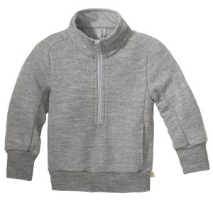 Disana half-zip genser i 100% økologisk kokt merinoull grå
