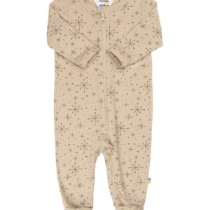 Joha heldrakt merinoull snøkrystaller Beige