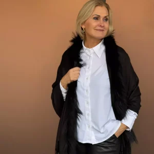 Møller Sjal m/pels – Black
