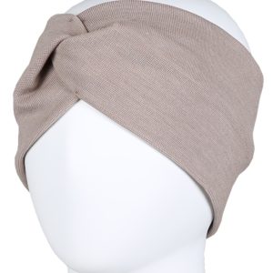 KIVAT mykt pannebånd i ull/silke bow beige