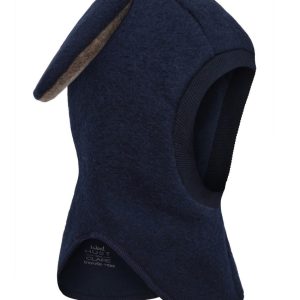 Hust&Claire foret ullfleece balaclava merinoull med søte ører More Navy