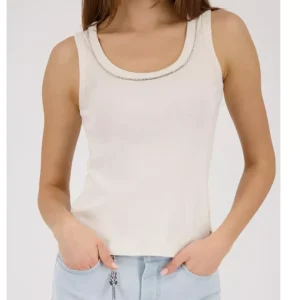 Top w/strass – White