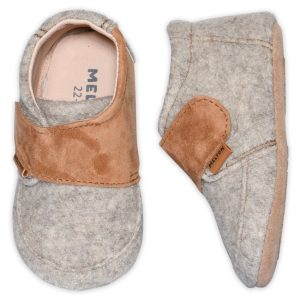 Melton cosy wool tøfler Beige Melange