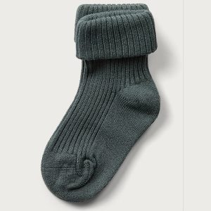 Hust&Claire 2-pack ribb sokker ull/bambusviskose Balsam Green