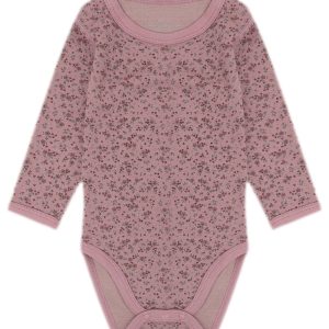 Hust&Claire body Baloo Tiny ull/bambusviskose små blomster Heather