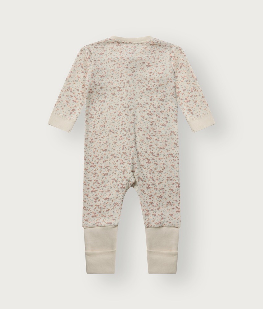 Hust&Claire heldrakt Zip Tiny ull/bambusviskose små blomster Off White - Image 4