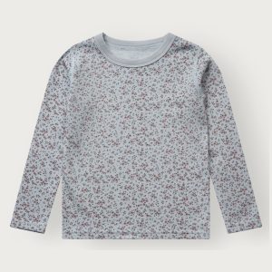 Hust&Claire genser Abba Tiny ull/bambusviskose små blomster A Bit Blue