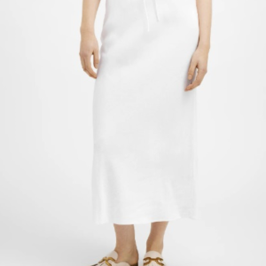 Elly Bias Cut Long Skirt – White