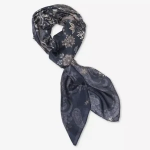 Allis, printed silk scarf – Midnight