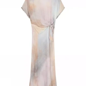 Tiara long dress – Beige/Blue
