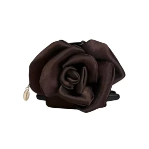 Hårklype blomst satenglook – Brun