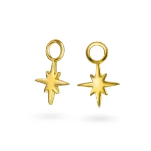 Golden star charms i sølv