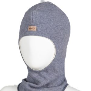 KIVAT foret balaclava ull/bomull med vindstopper og refleks dueblå