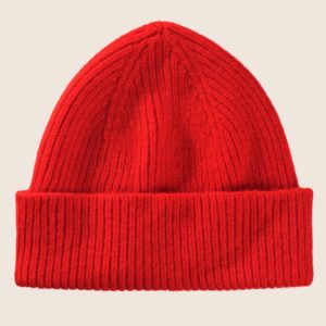 Le Bonnet Beanie i lammeull/angora – Crimson