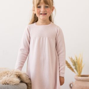 Lillelam classic kjole i ull himmelrosa