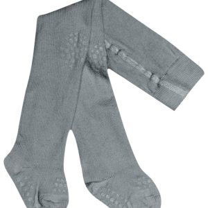 GoBabyGo krabbestrømpebukse i ull med antiskli knotter Stone Blue