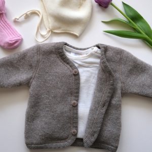 Joha basic ullfleece jakke sesame melange