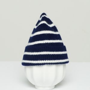 Le Petit Bonnet Beanie 1-3 år i lammeull/angora – Midnight Stripe
