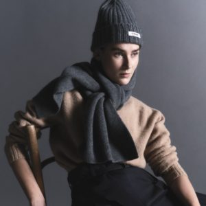 Le Bonnet Logo Beanie lammeull/angora – Slate Grey