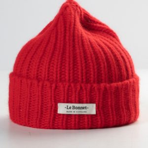 Le Bonnet Logo Beanie lammeull/angora – Crimson