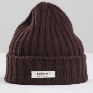 Le Bonnet Logo Beanie lammeull/angora – Espresso