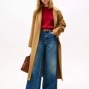 DF Wool Reg Belted Maxi Coat – Desert Khaki