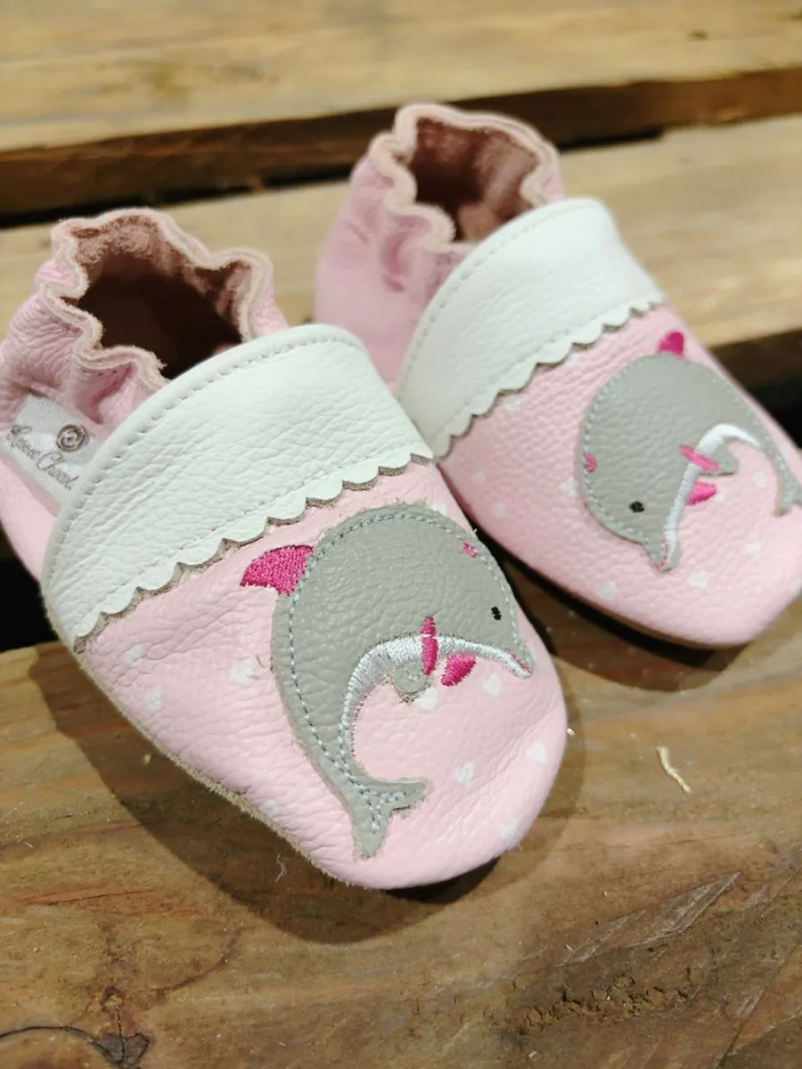 Rose et Chocolat – Tøfler i Skinn Dolphins - Image 3